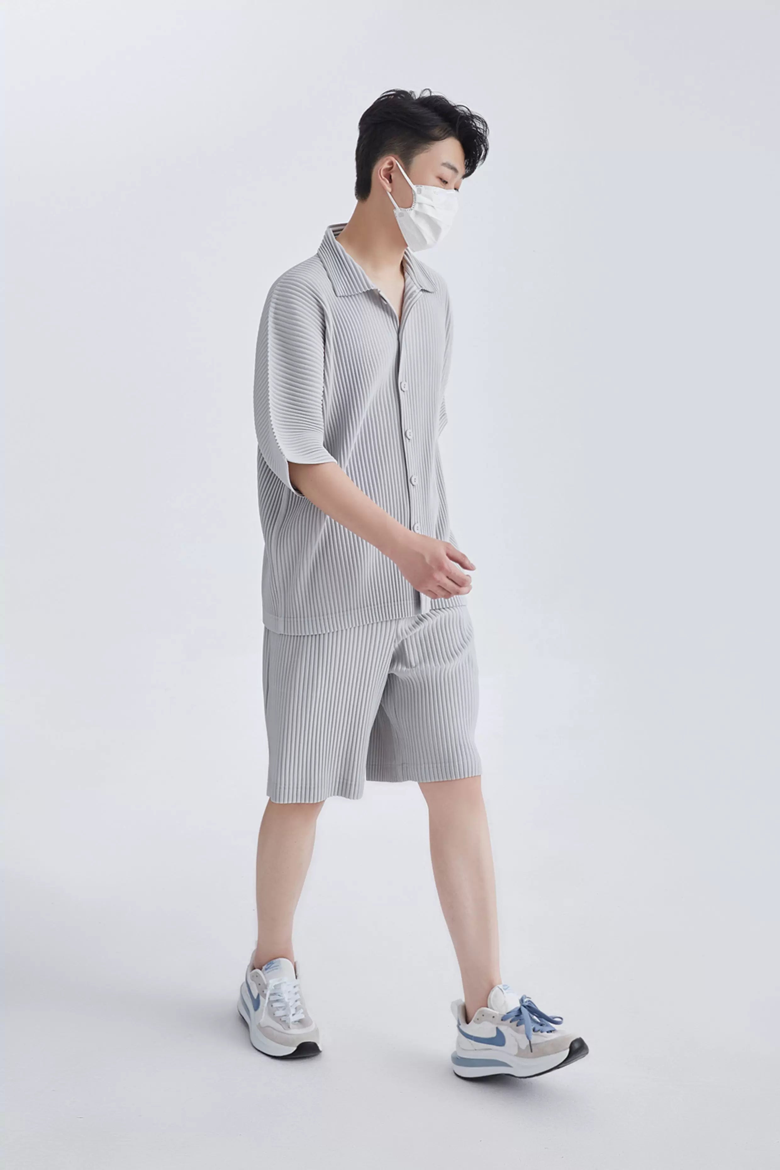 Mistfold Pleated Button Shirt