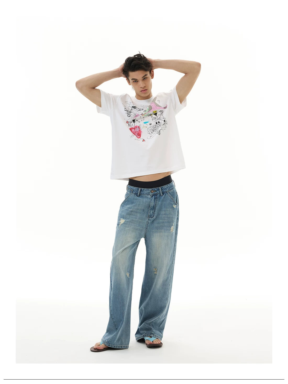Ocean Fade Super‑Wide Jeans