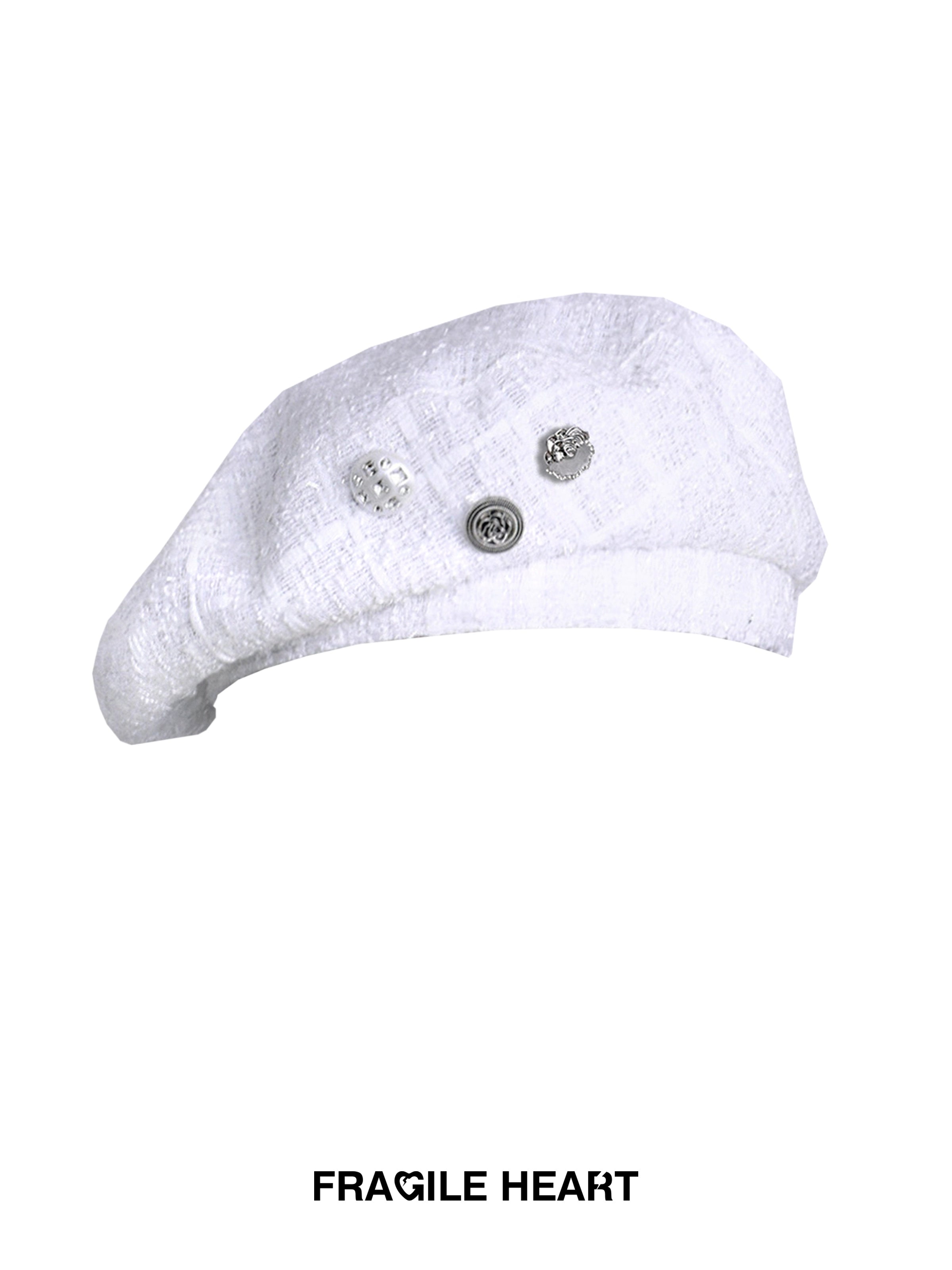 Black Wool Beret with Pin Accessories