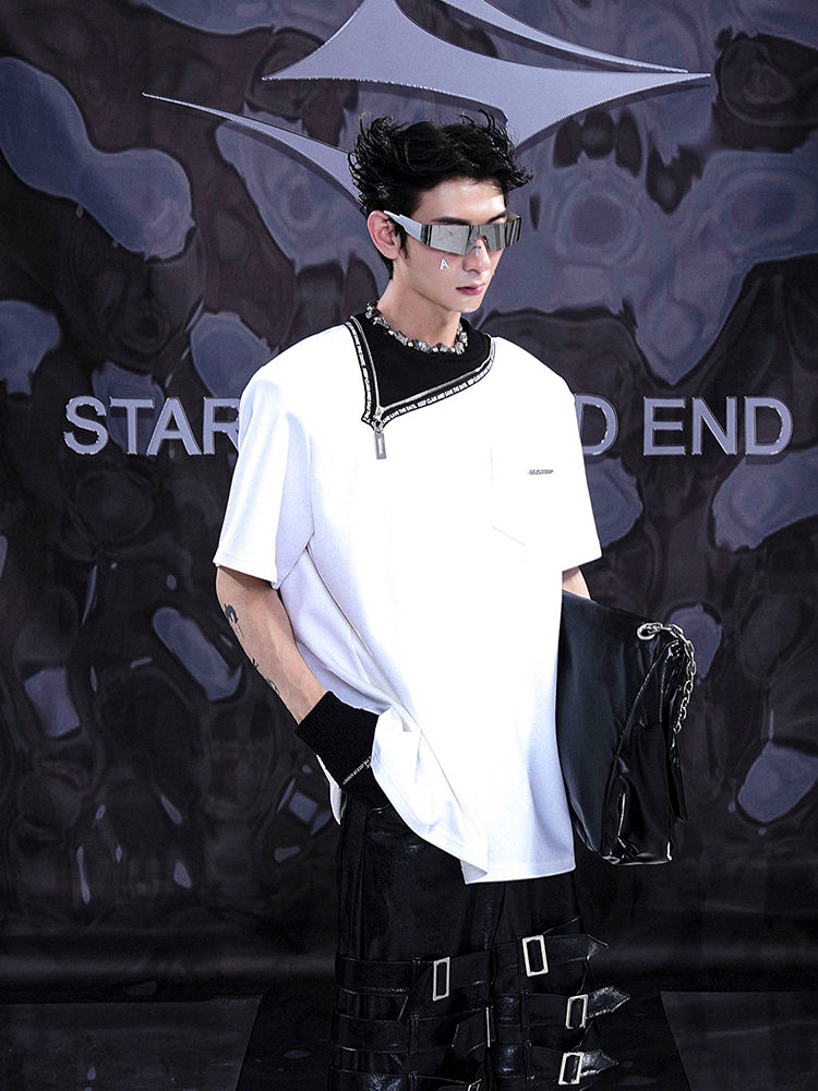 T-Shirt with Zipper Detail