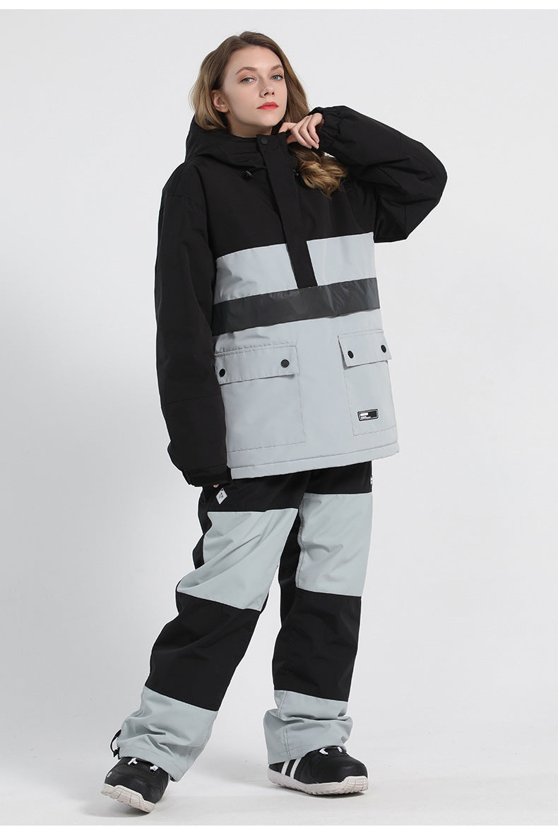 Two-Tone Colorblock Snow Anorak