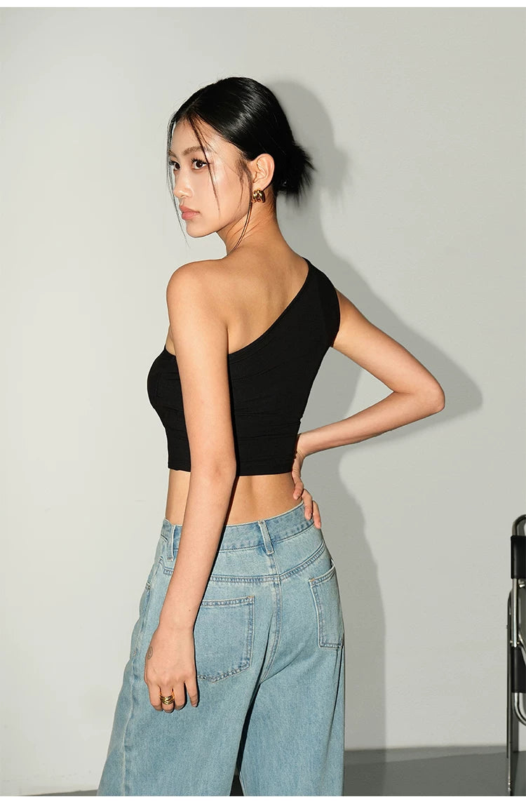Asymmetry Chic One‑Shoulder Crop Top