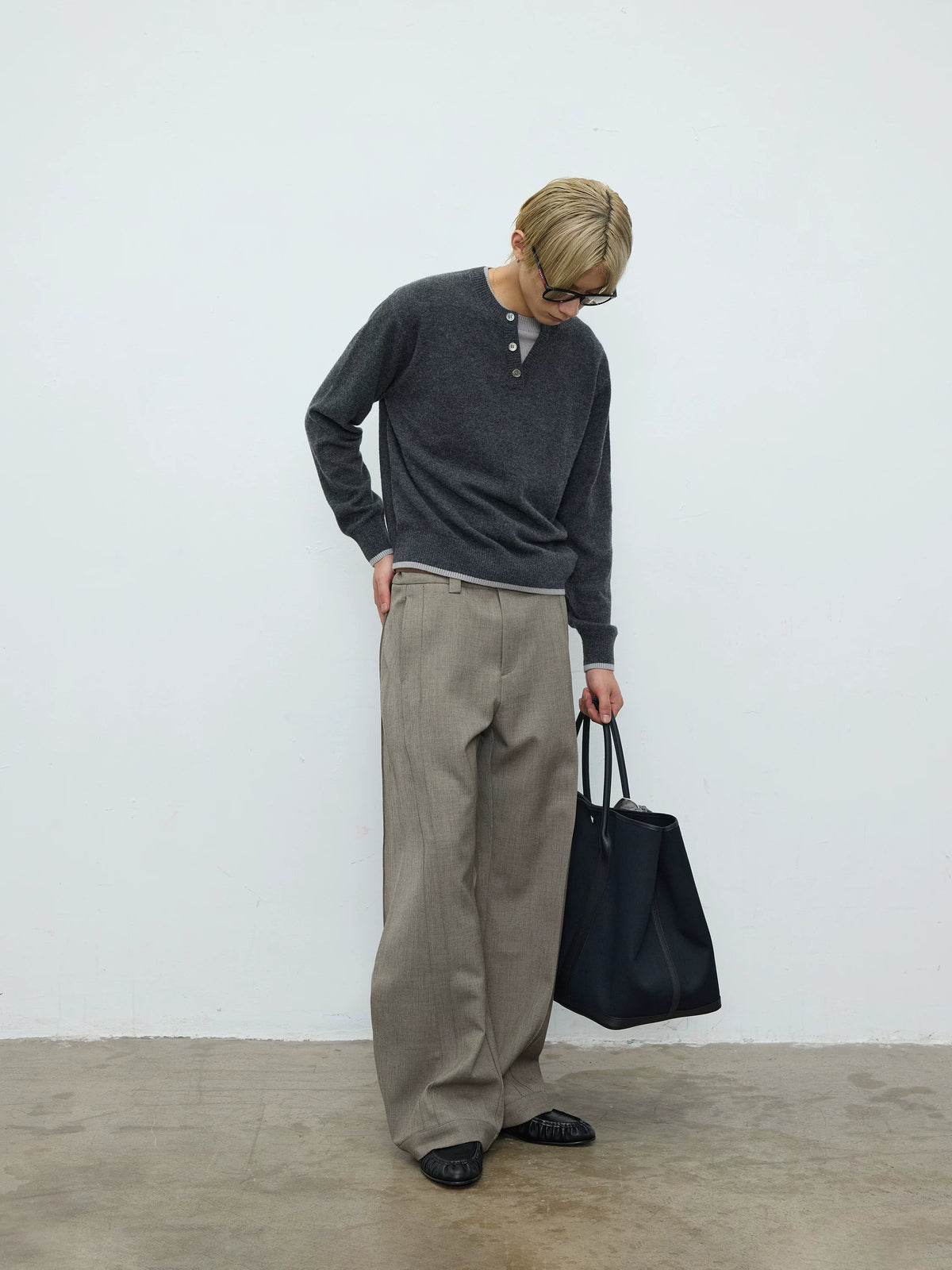 Rowan Henley Wool Knit Sweater