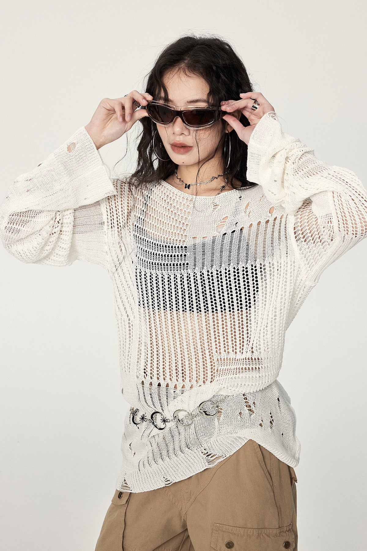 Distressed Crochet Sweater