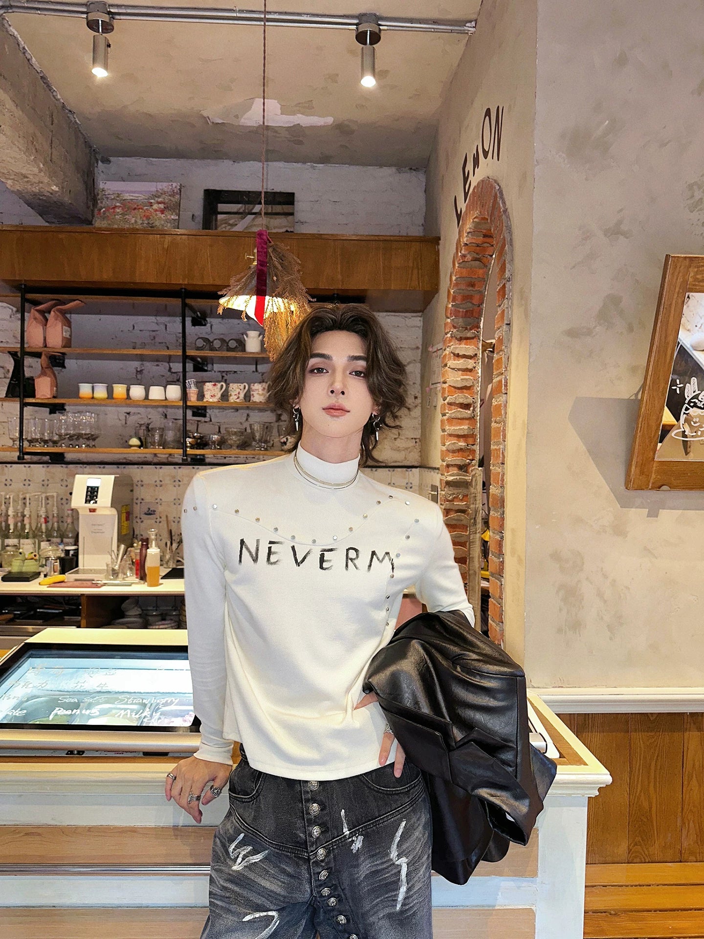 Neverm Studded Gothic Knit Turtleneck