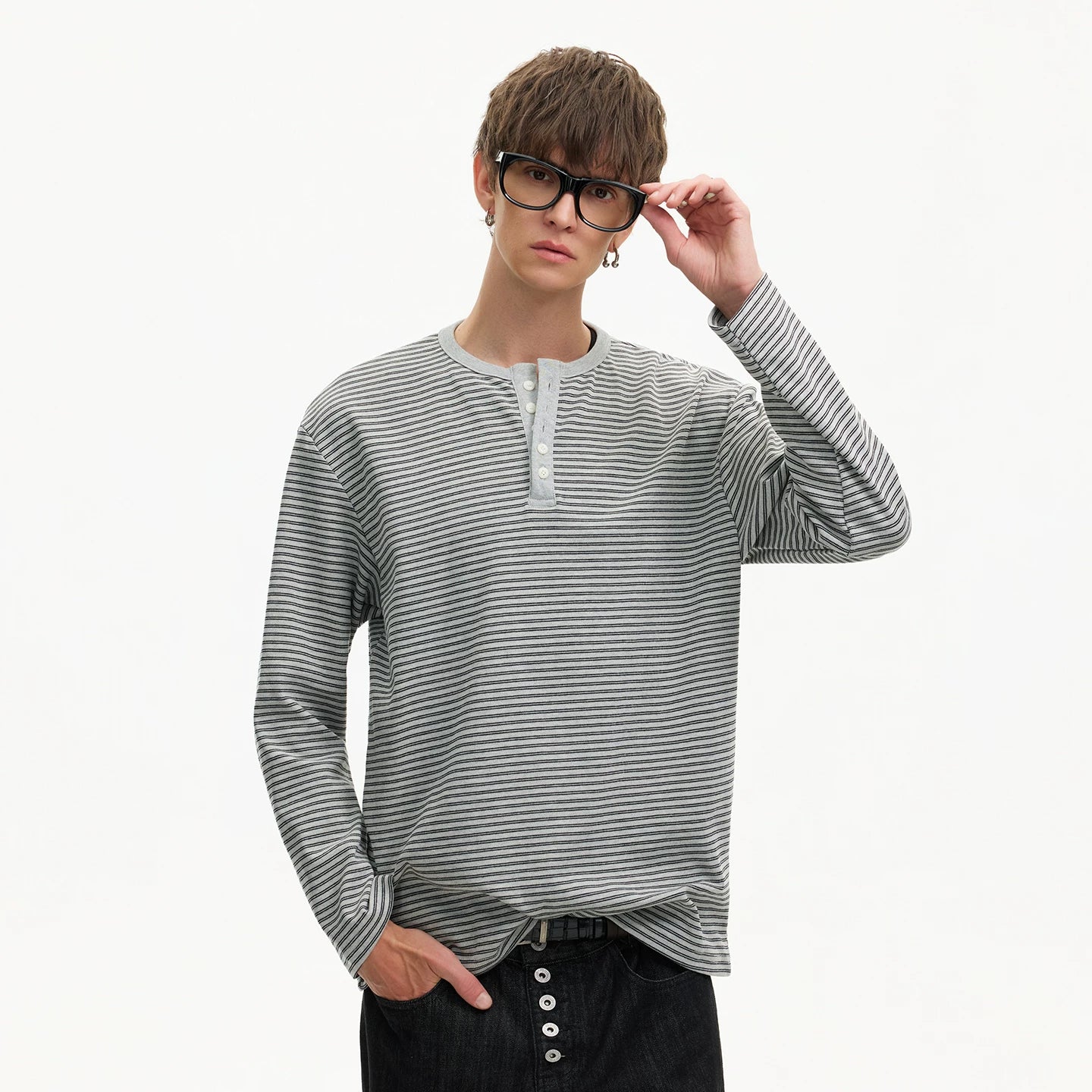Stripe Henley Lounge Tee