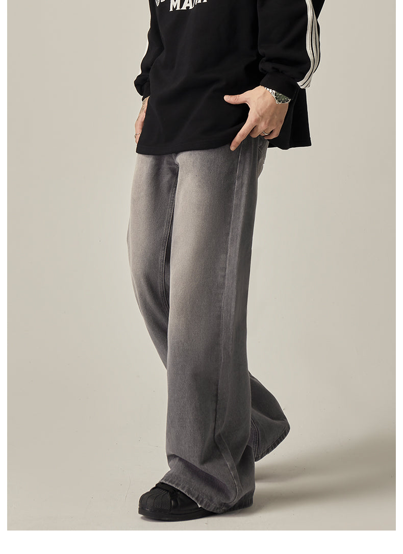 빈티지 워시 와이드 레그 진