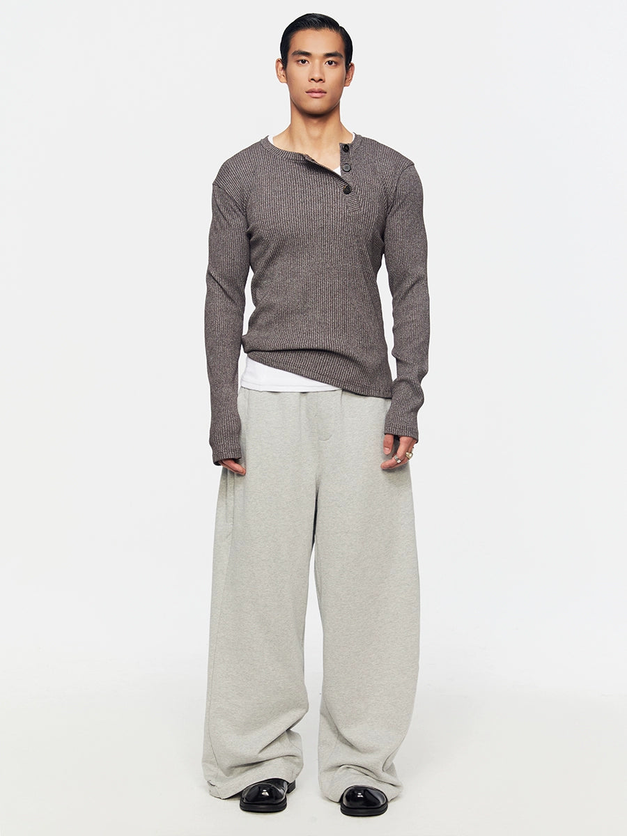 AshRidge Button Henley Sweater