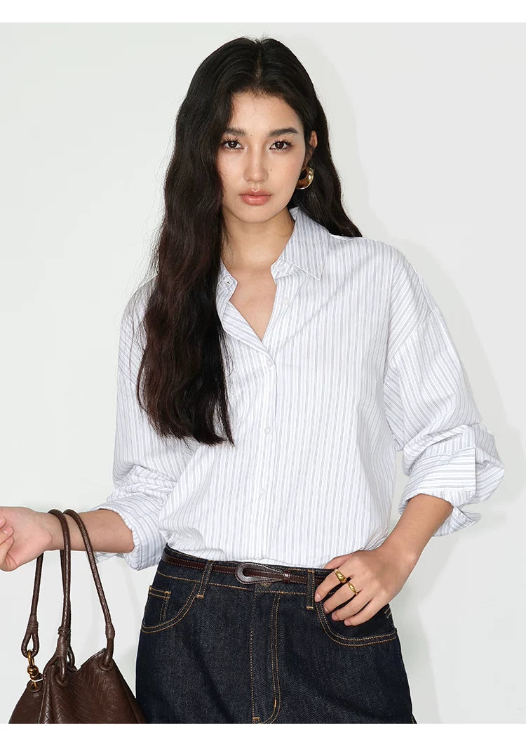 Relaxed Cotton Button Front Shirt