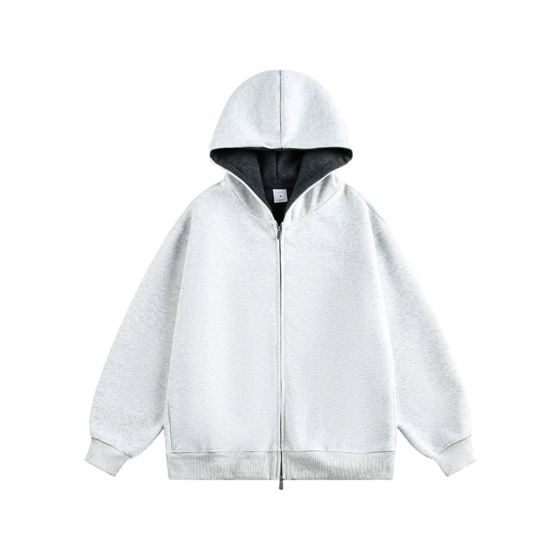 Dual-Tone Varsity Zip Hoodie