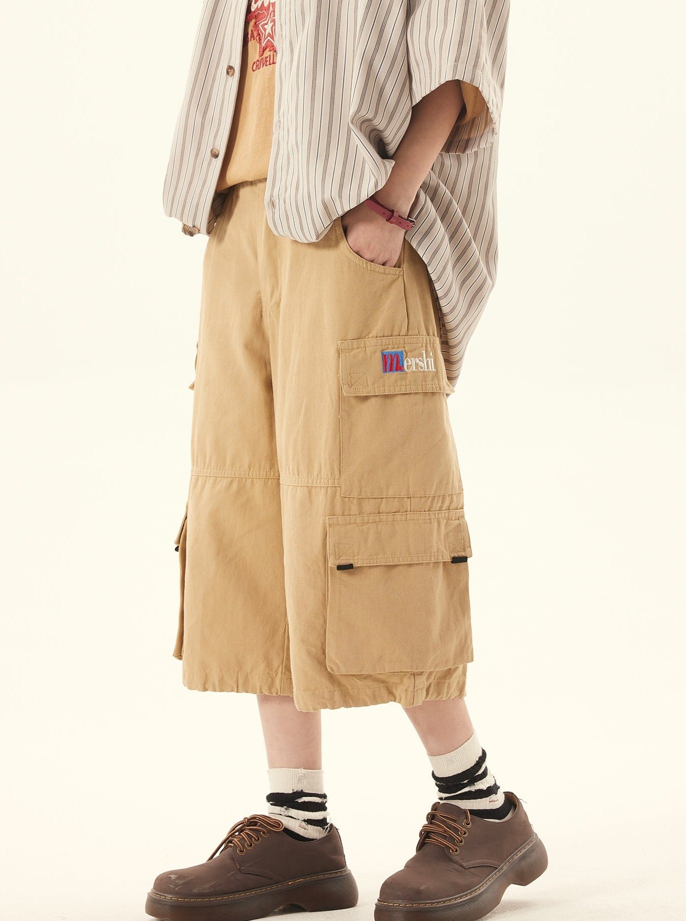 Culottes de carga de color caqui