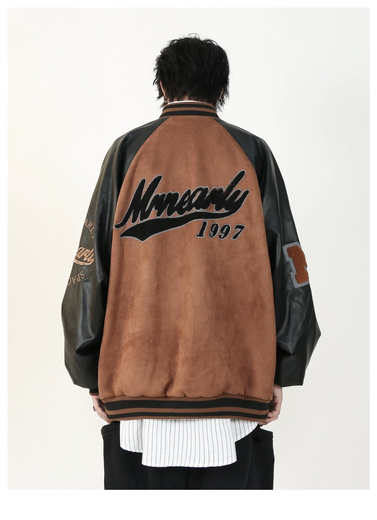 Monochrome Script Varsity Bomber Jacket