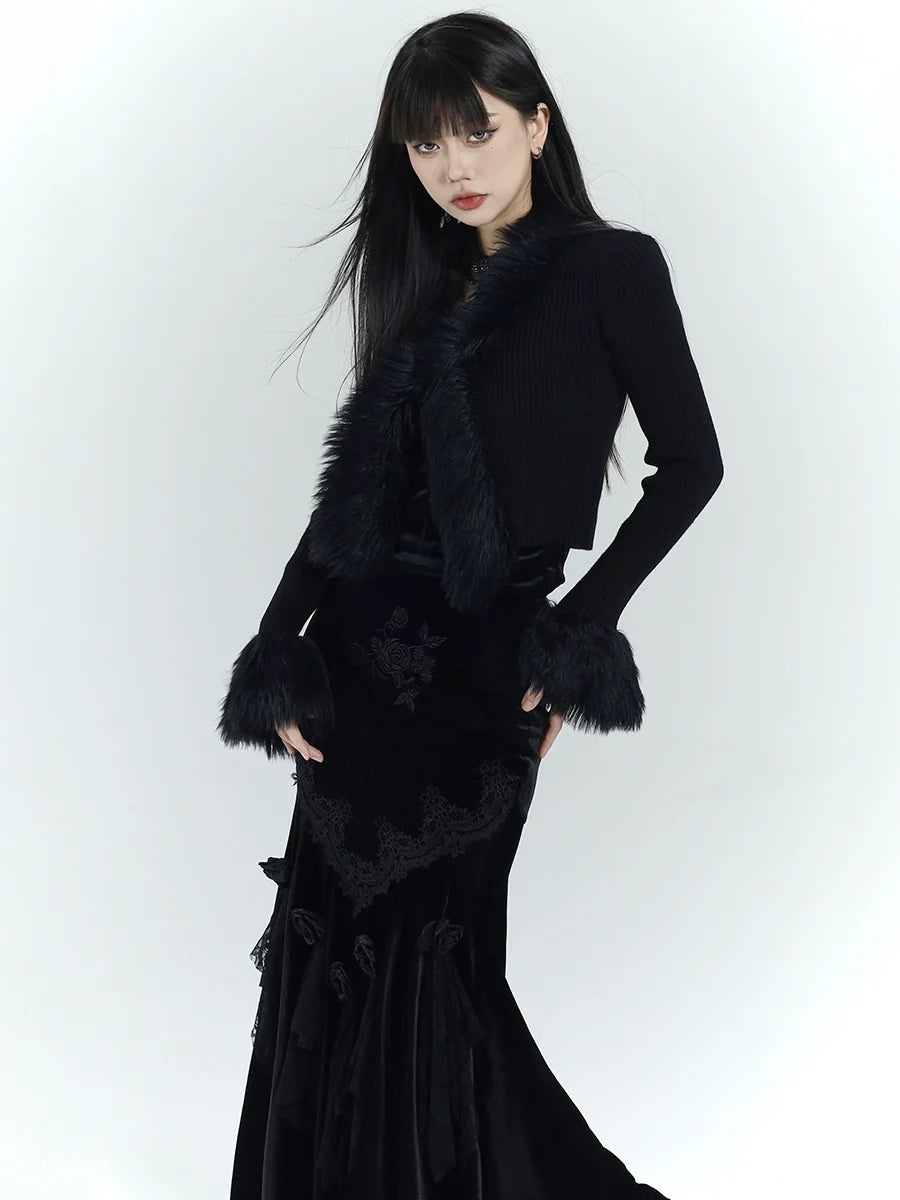 Gothic Fur Trim Cardigan