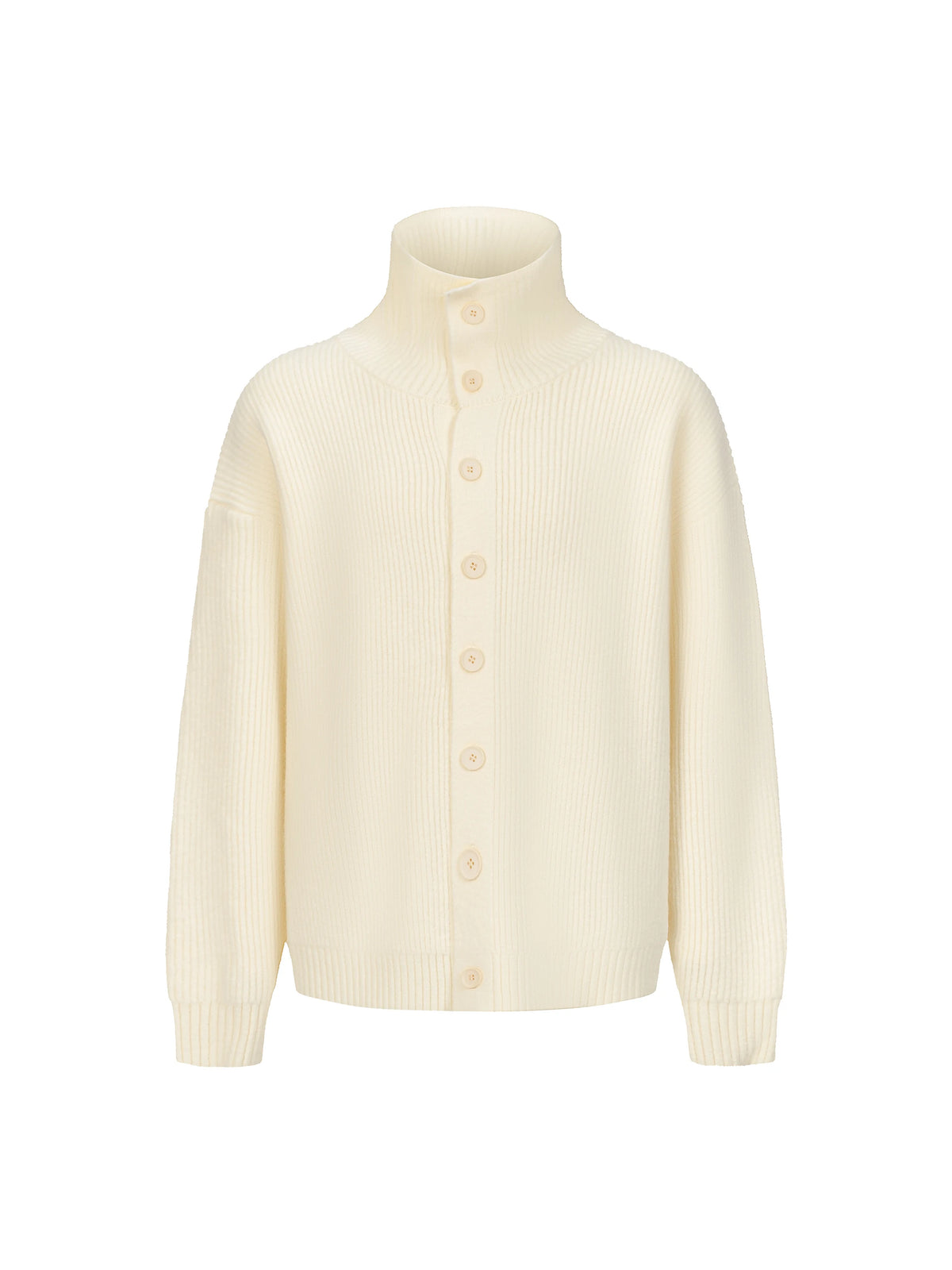 Bennett High-Neck Ribbed Knit Cardigan