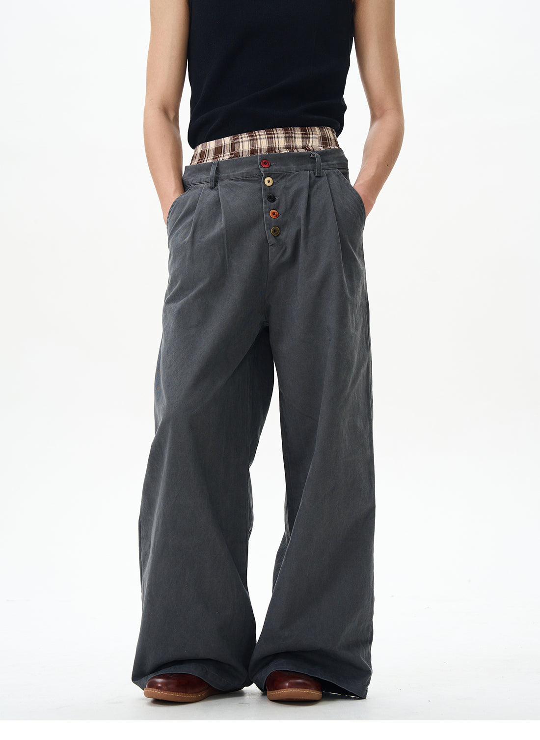 Wide Brown Oversized Combat Trousers