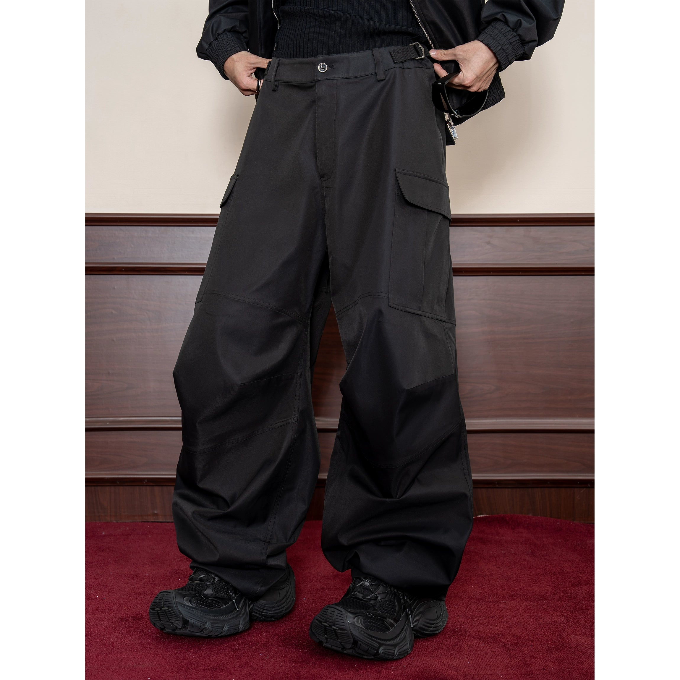 Oversized Black Utility Cargo Pants