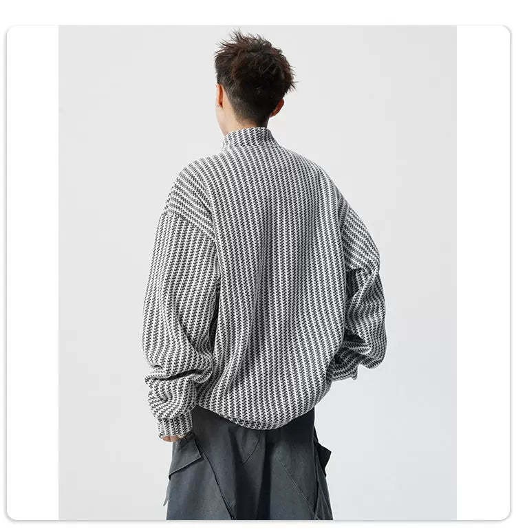 Pixel Weave Half-Zip Pullover