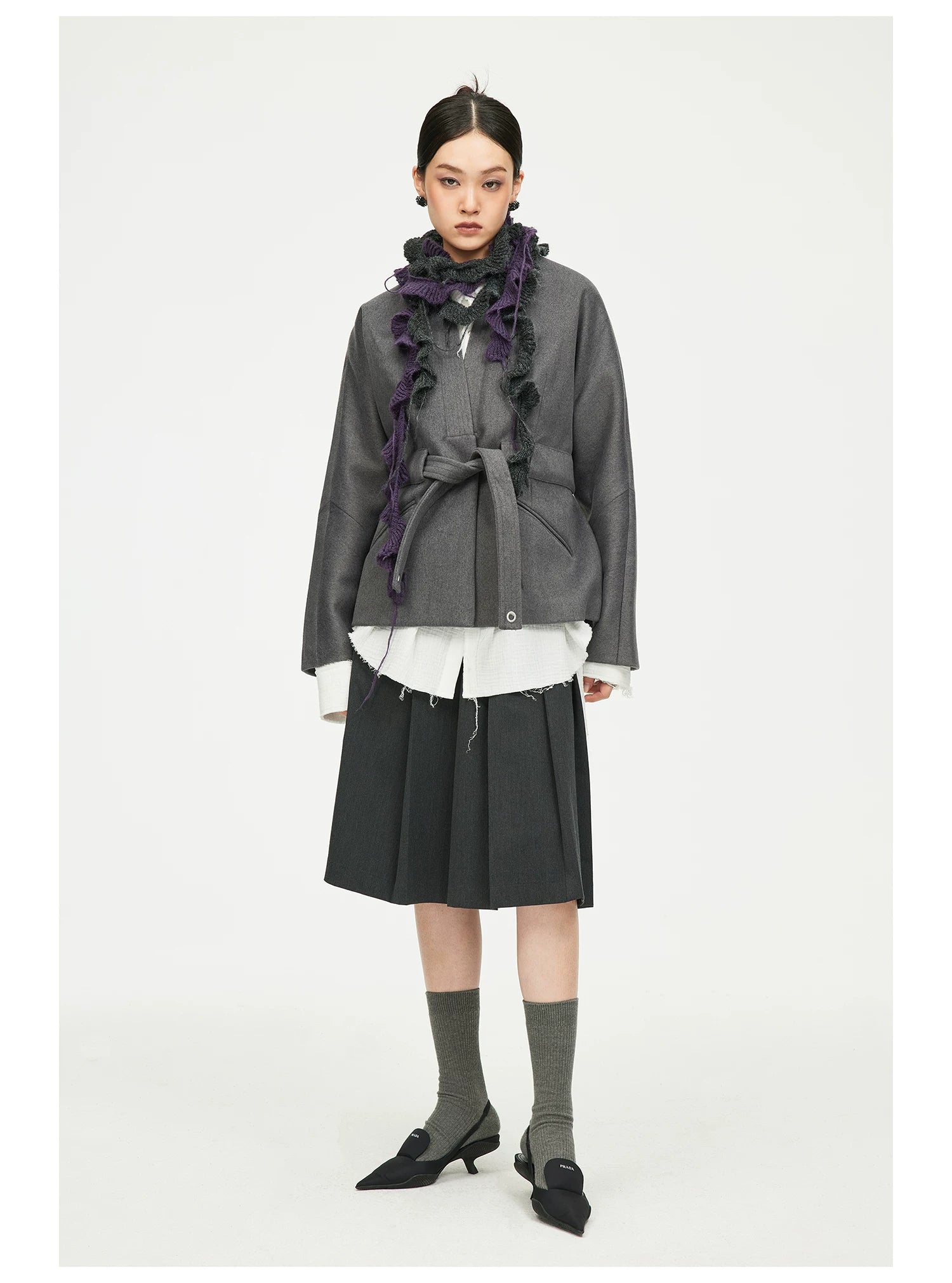 Open-Front Tie Hem Jacket