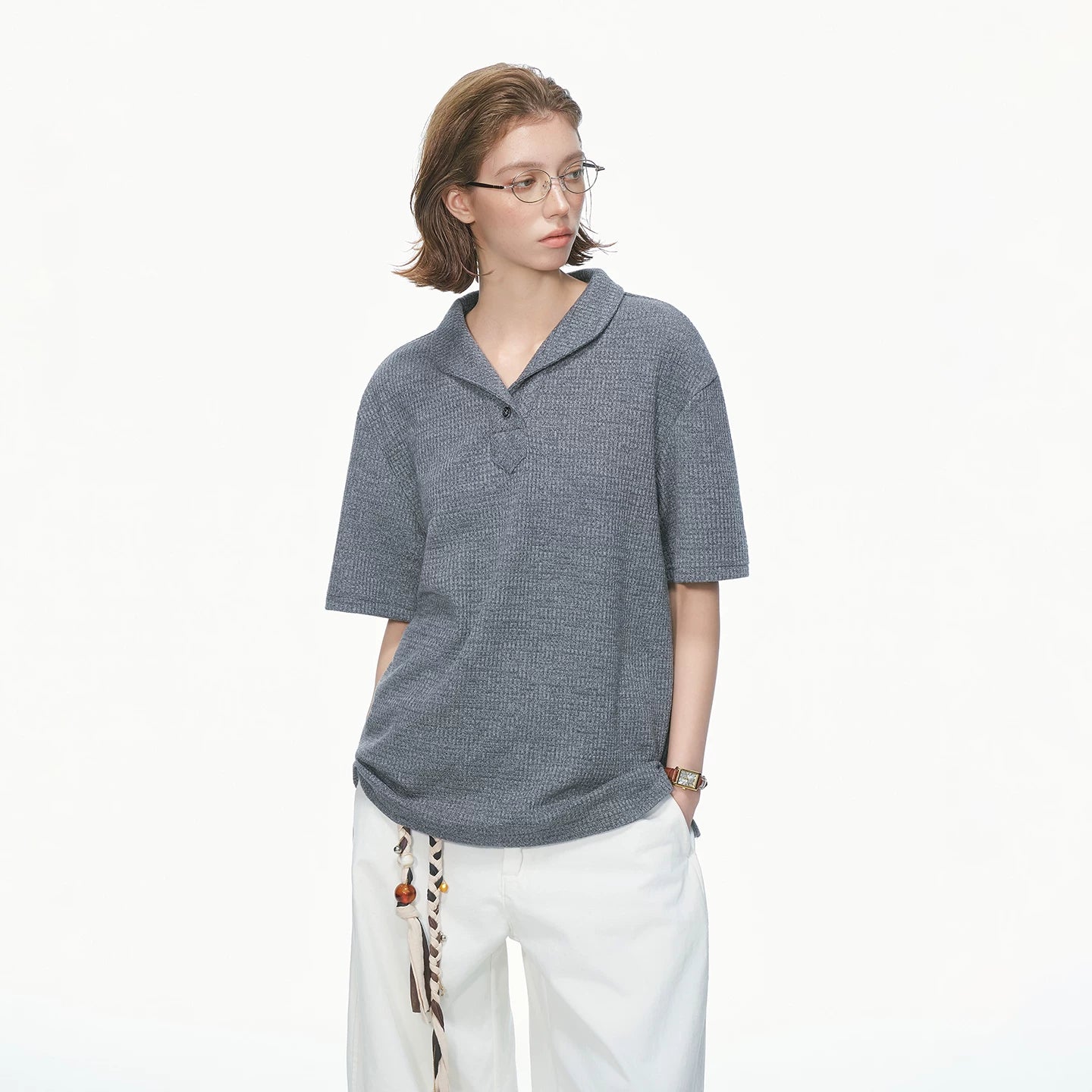 Textured Lounge Knit Polo Shirt