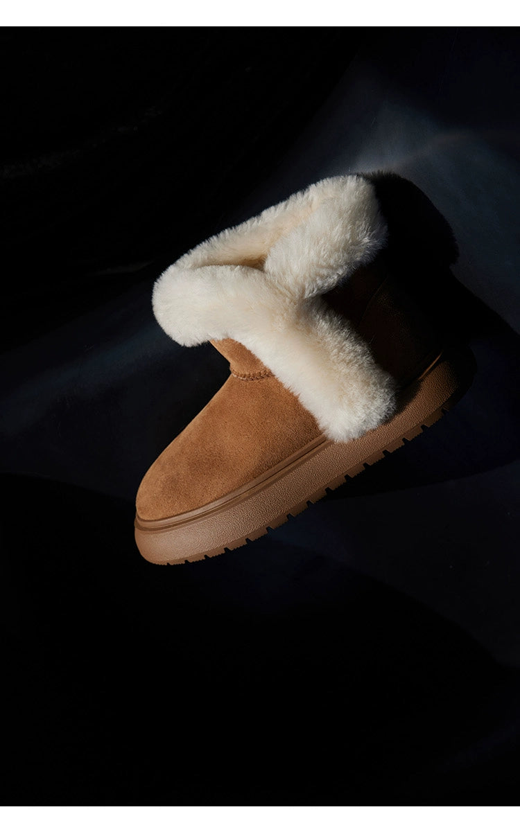 Fuzzy Shearling Ankle Winter Boot
