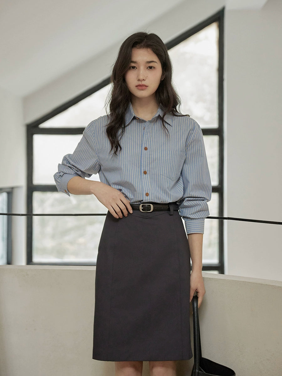Blue Striped Button Shirt