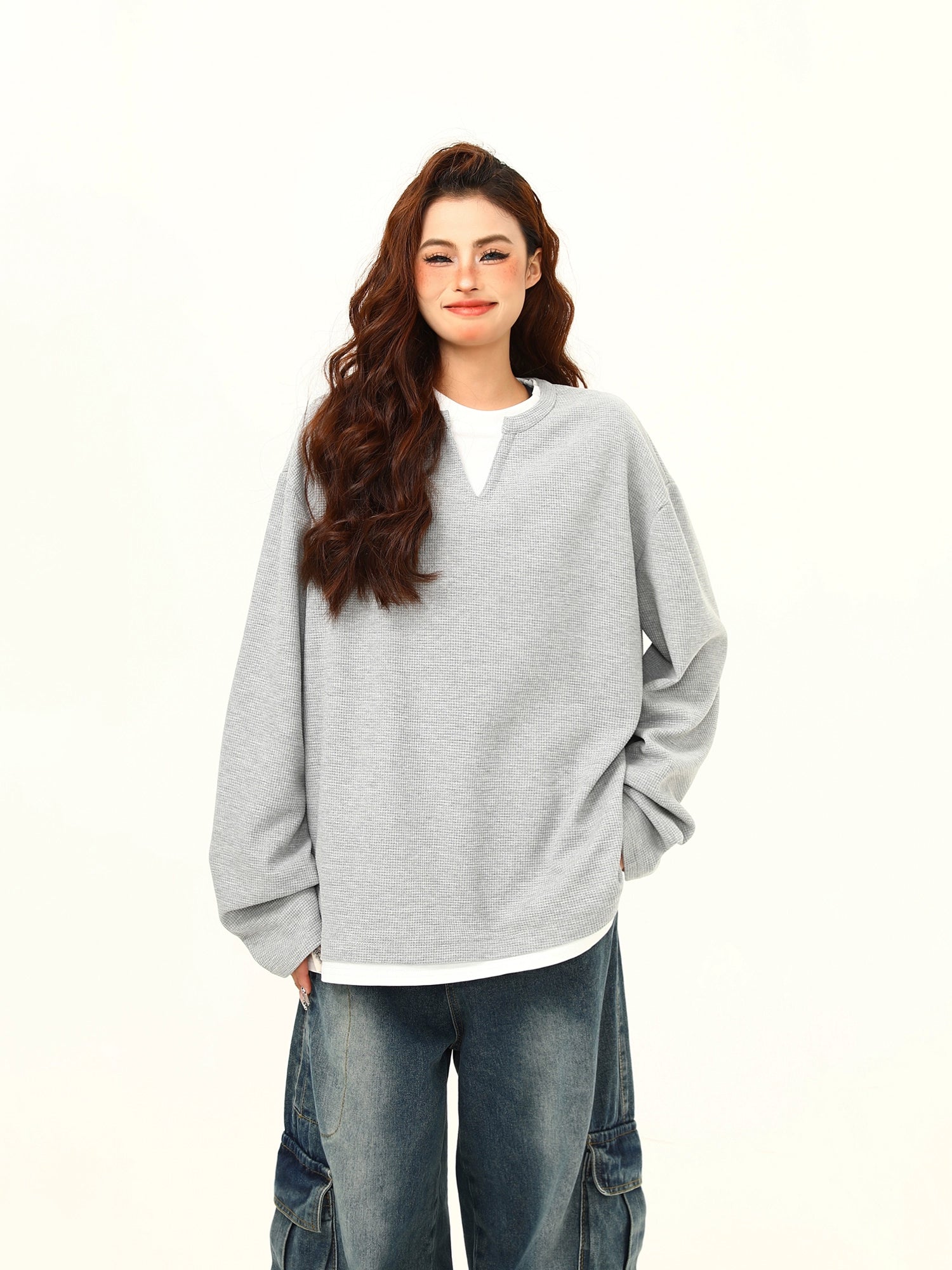 Minimalist Waffle Knit Pullover