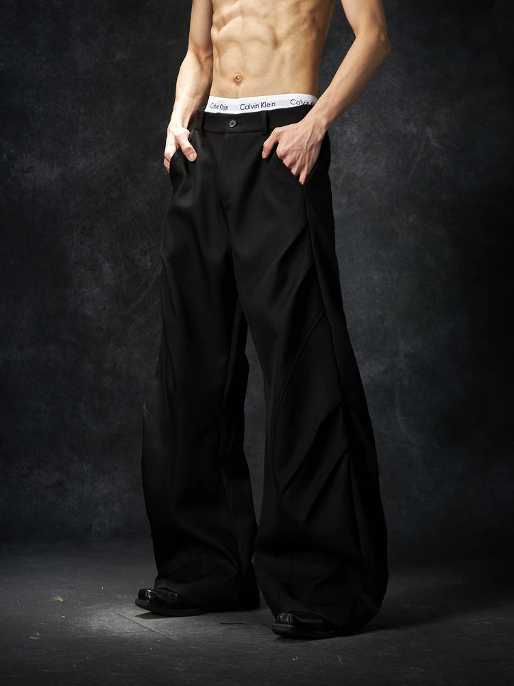 Wave Contour Wide‑Leg Trousers