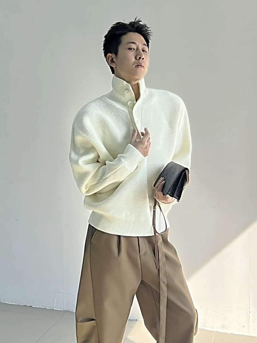 Slate Cloud Polo Knit Sweater