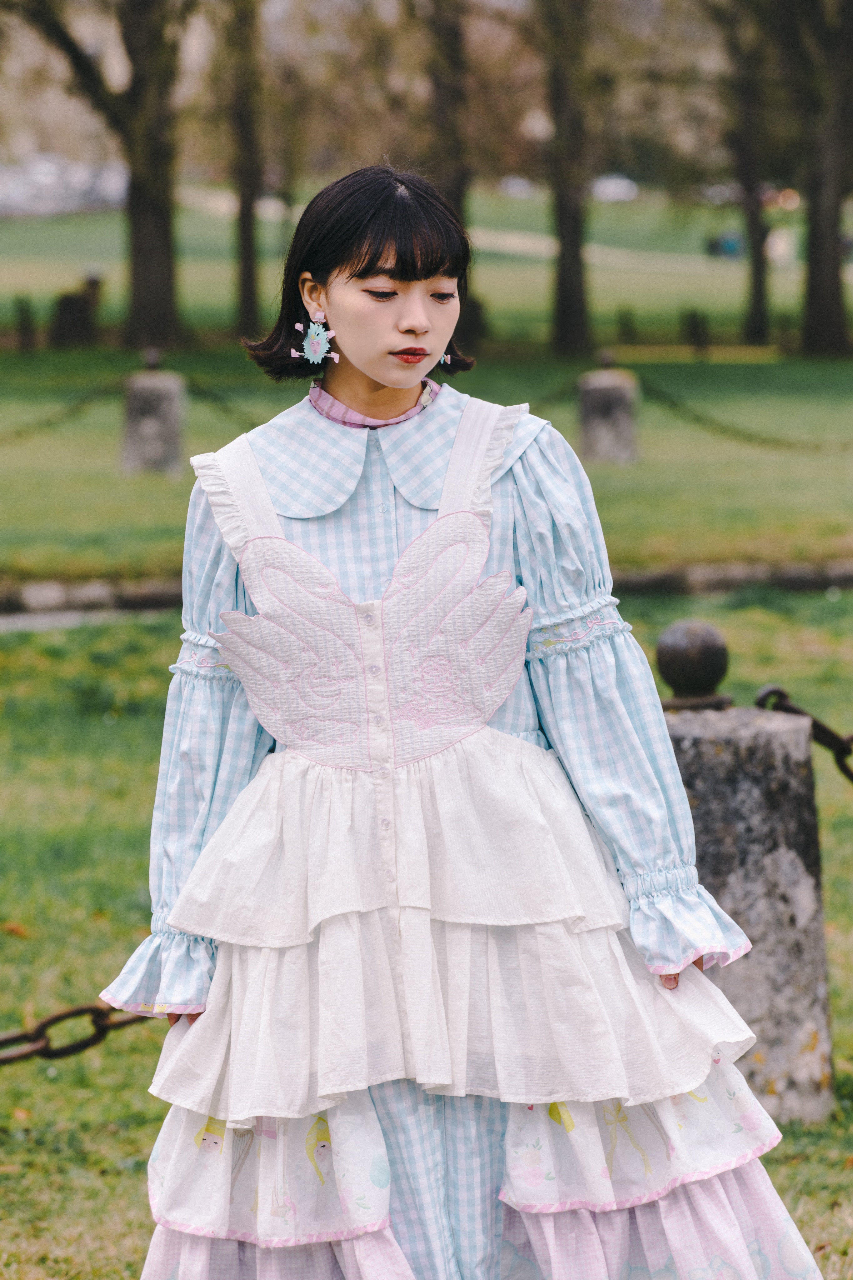 Angel Wing Tiered Suspender Dress