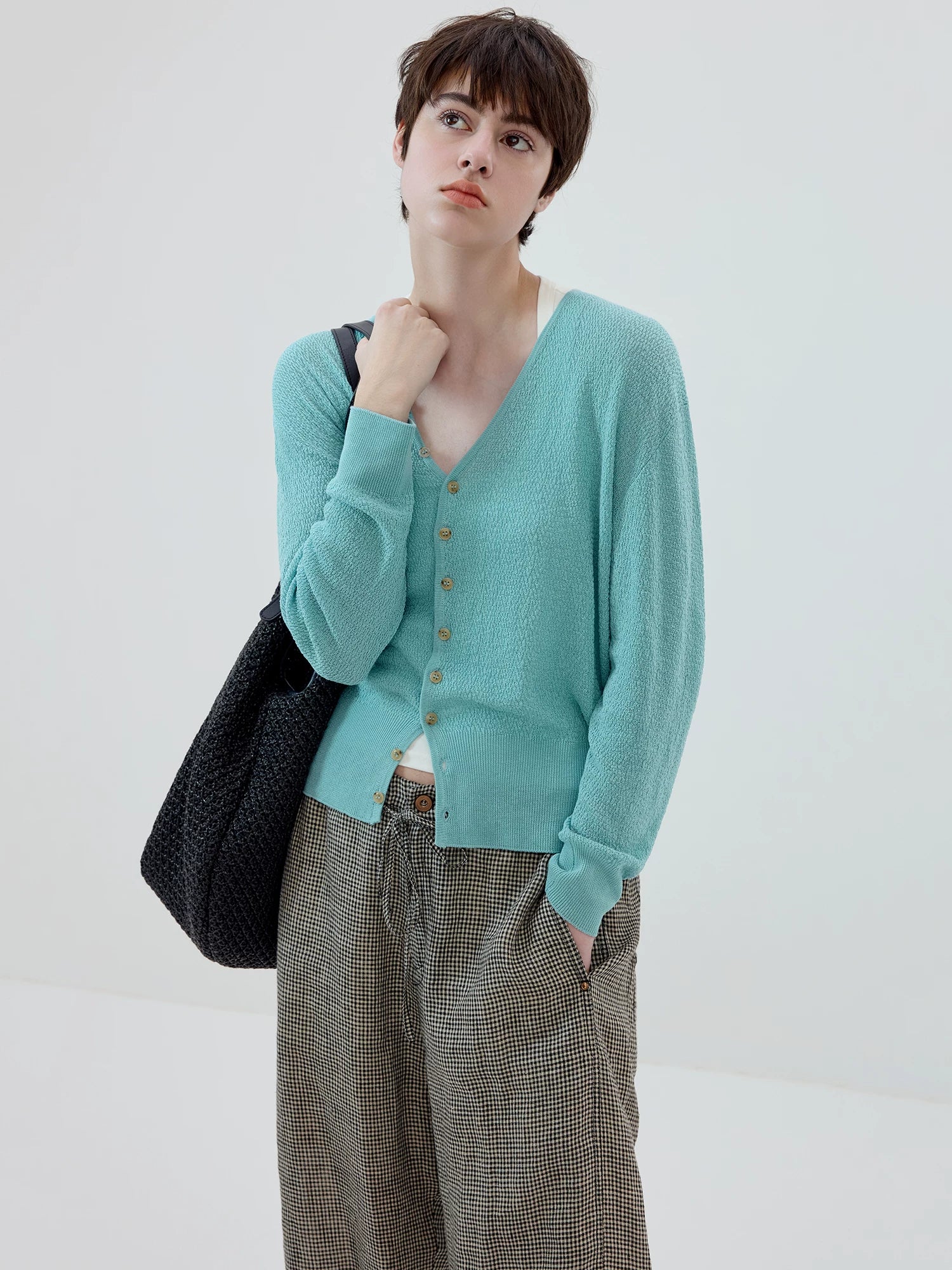 Airloop V-Neck Knit Cardigan