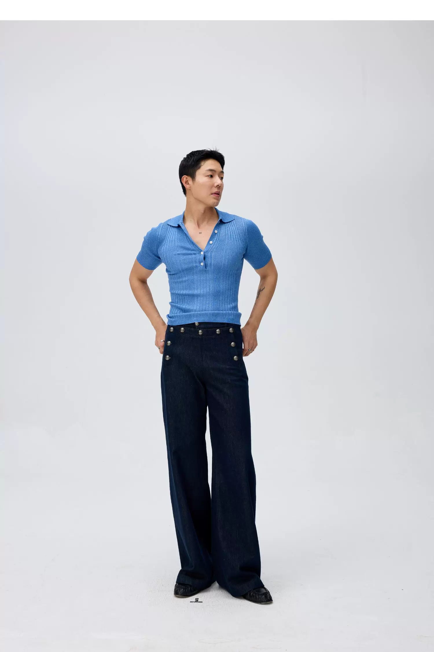 Coastline Rib Knit Polo Tee