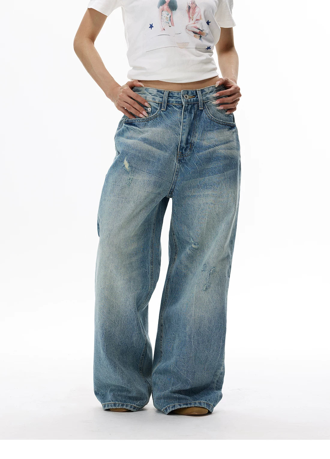 Seafoam Fade Arc Balloon Jeans