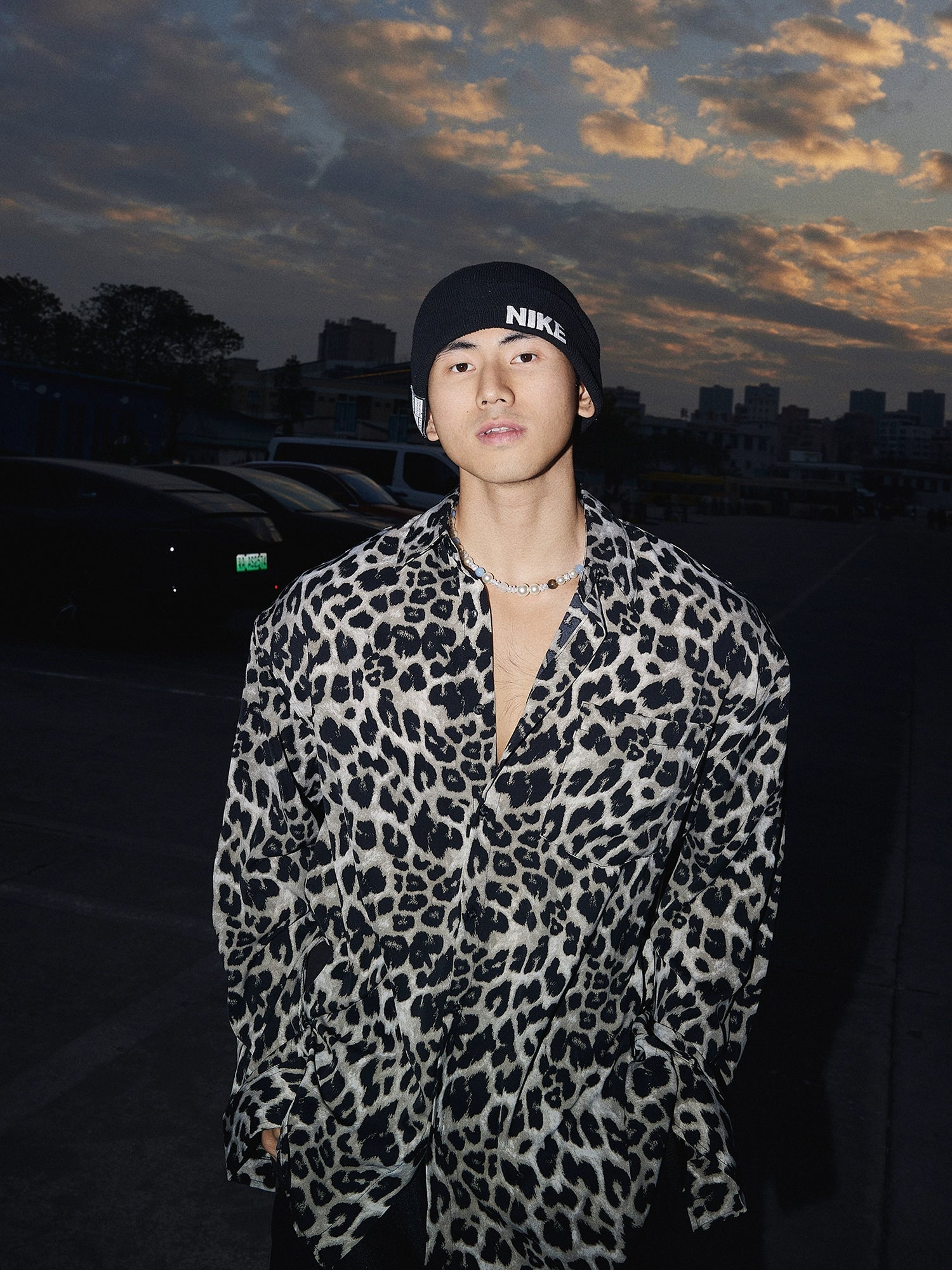 Oversized Leopard Print Button Shirt