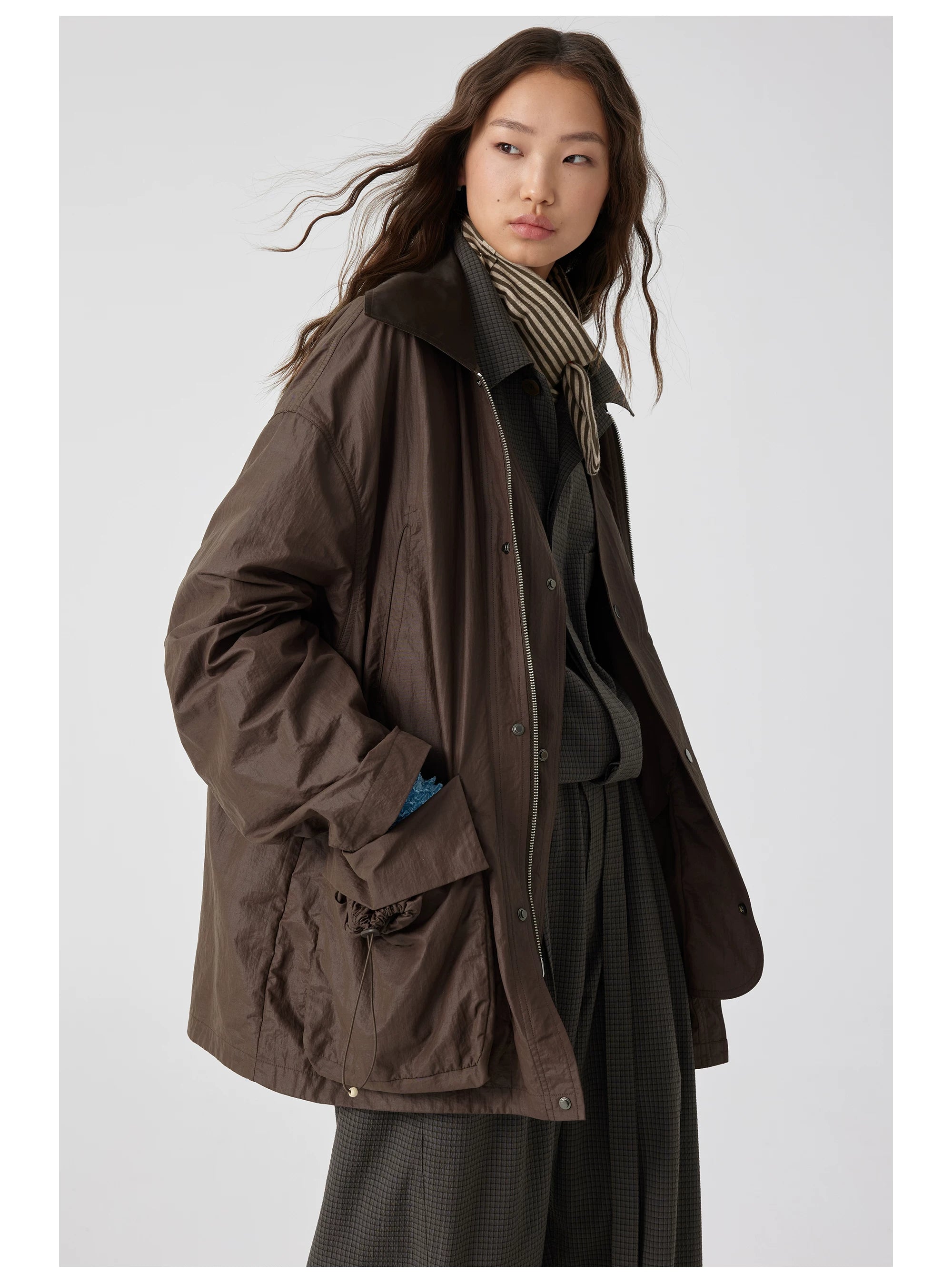 Contrast Collar Safari Jacket
