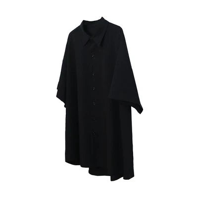 Oversized Black Button-Down Shirt