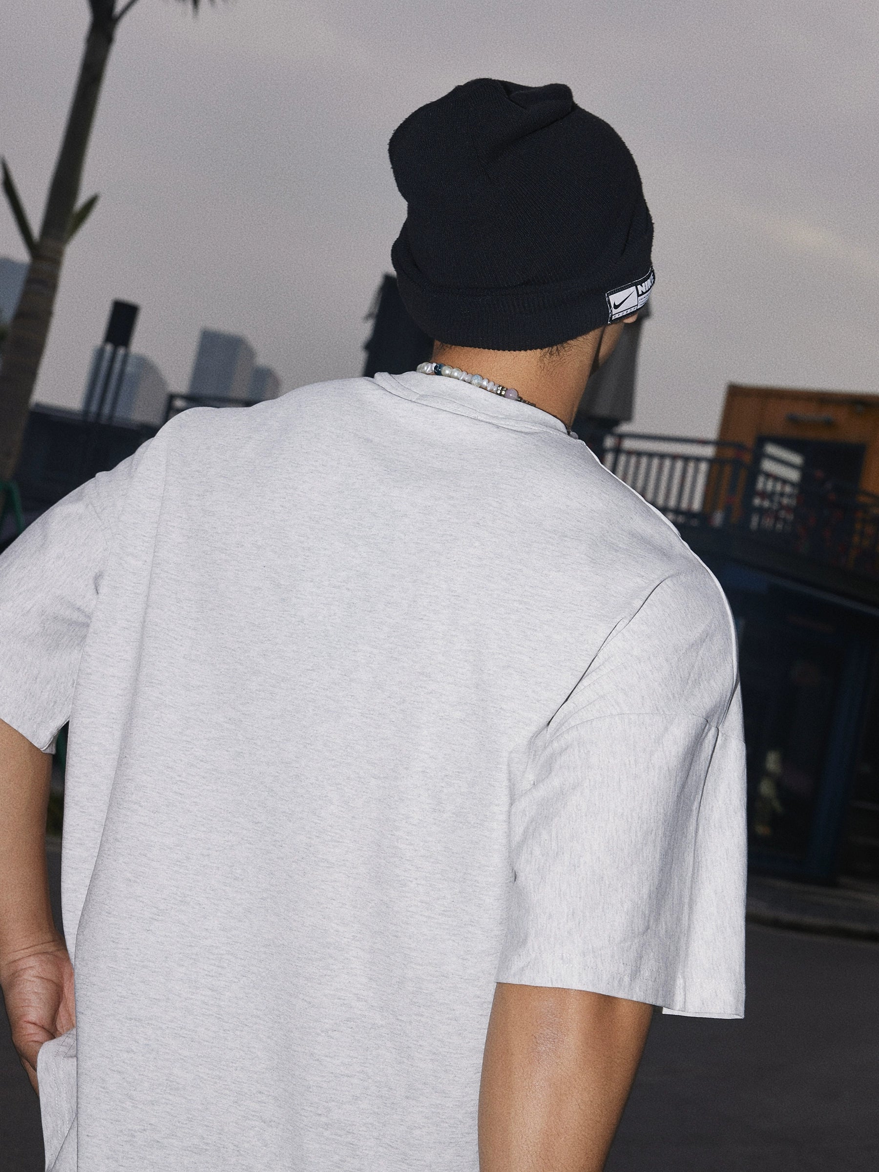 Light Grey Graphic Streetwear T-Shirt