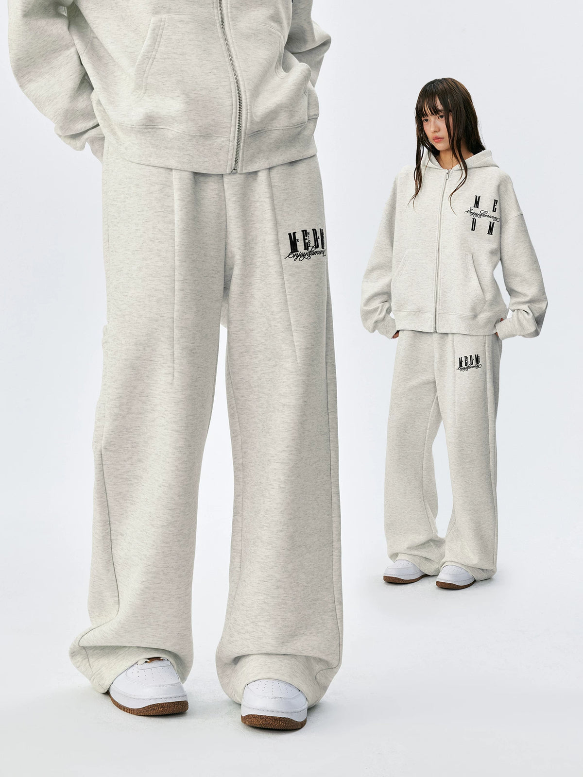 Logo Embroidered Wide-Leg Drawstring Sweatpants
