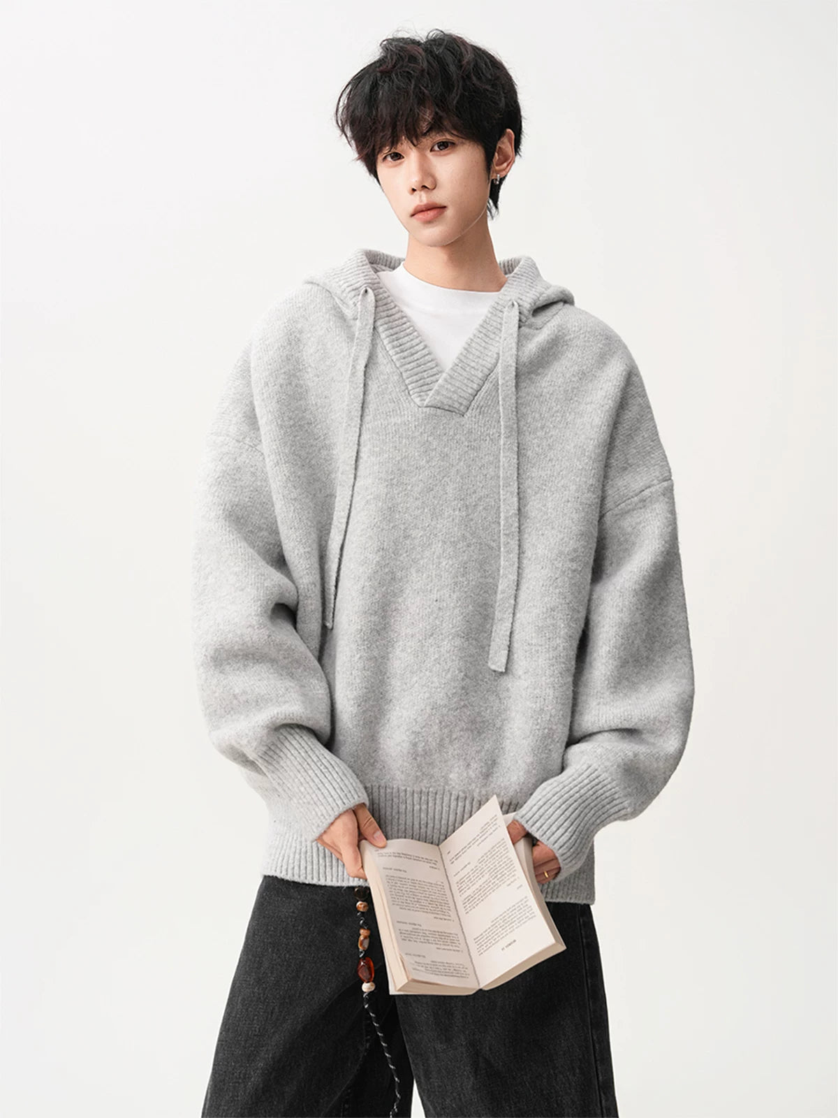 Campus Mist Henley Knit Hoodie