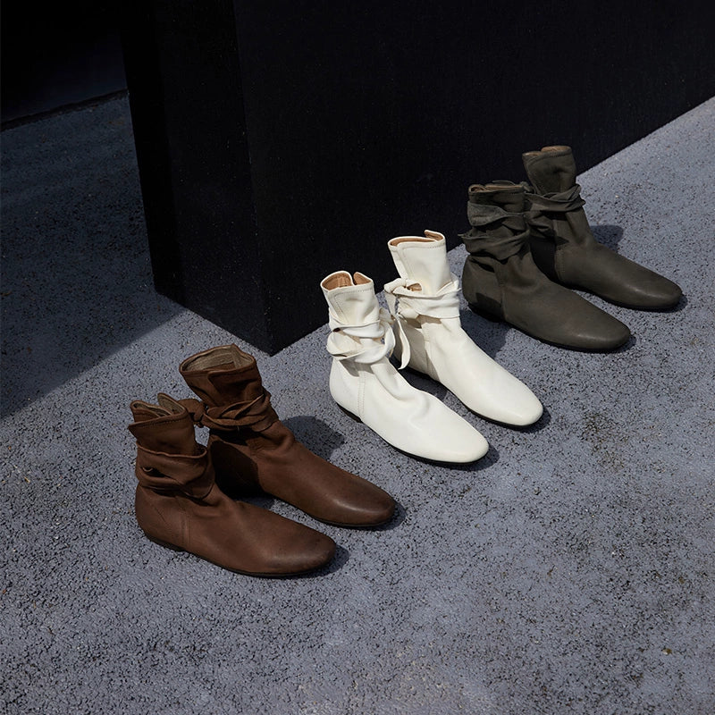 Pointed Toe Buckle Ankle Boots