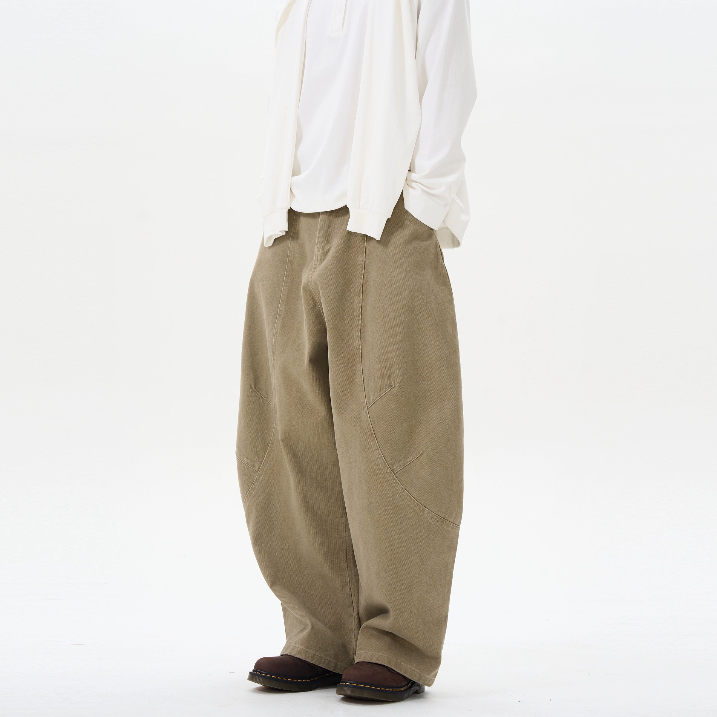 Olive Wide-Leg Cargo Chain Pants