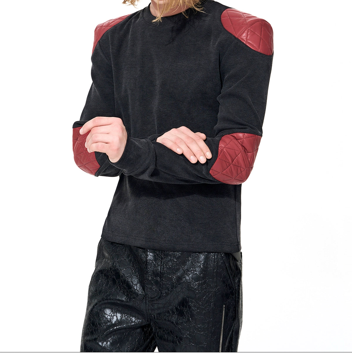 Crimson Armor Patch Knit Sweater