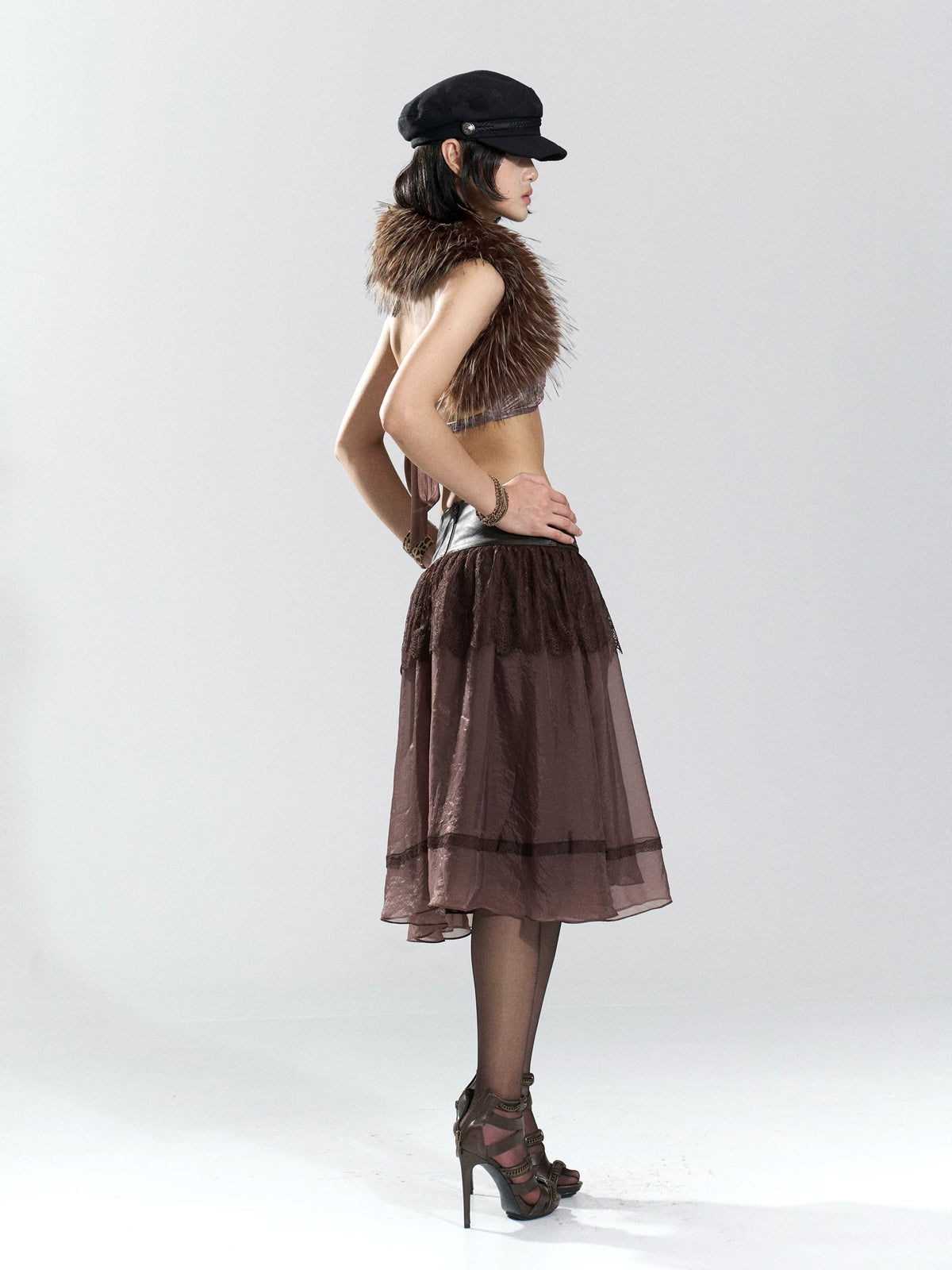 Nocturne Lace Corset Midi Skirt