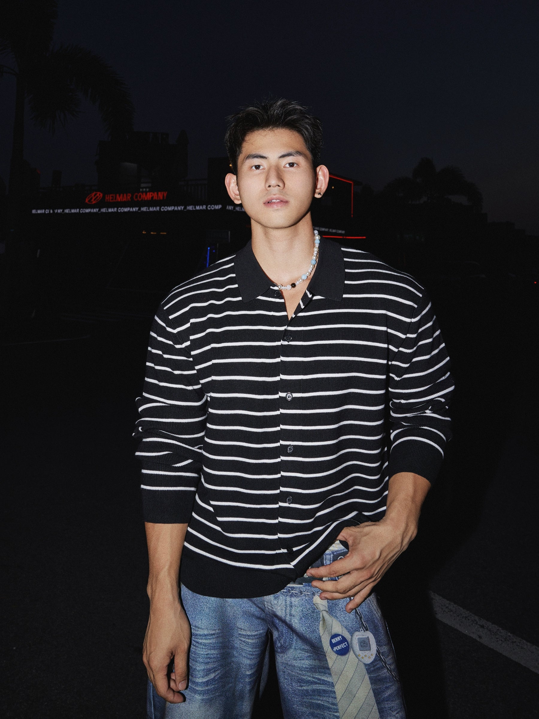 Moonlit Drift Striped Cardigan