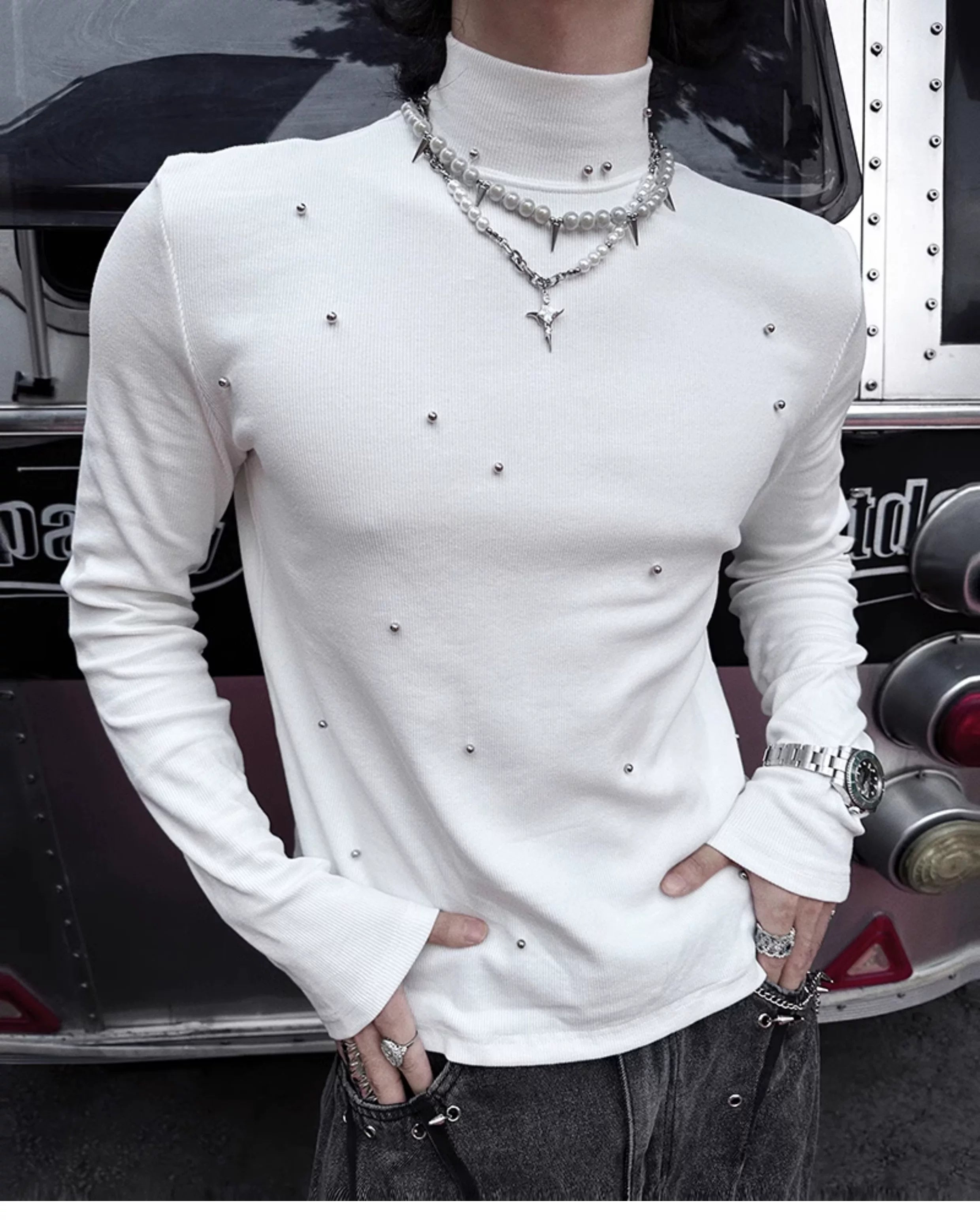Frostfall Halo Stud Knit Top