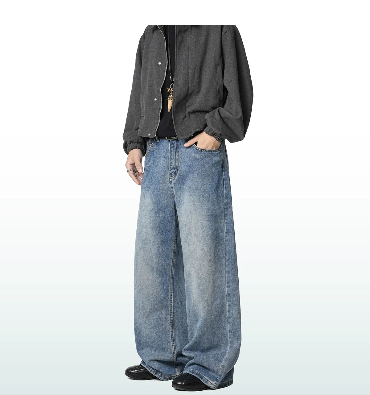Harbor Fade Wide-Leg Jeans