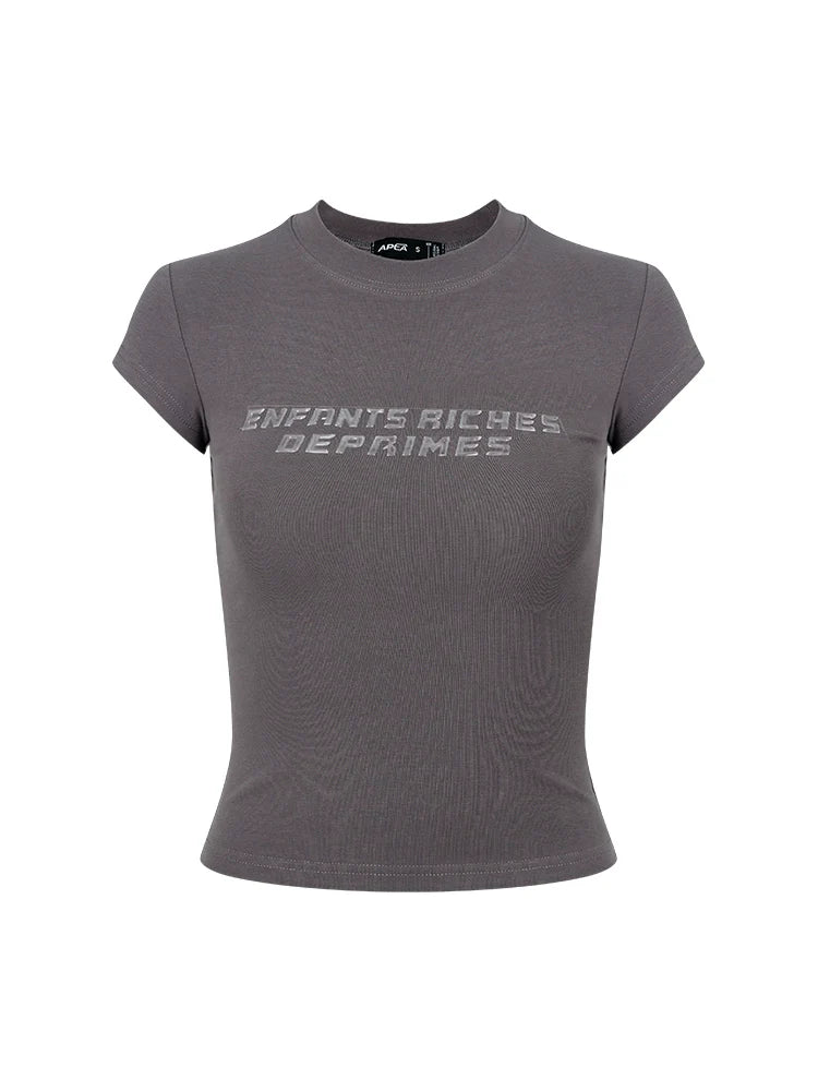T-shirt de culture du logo bleu pastel