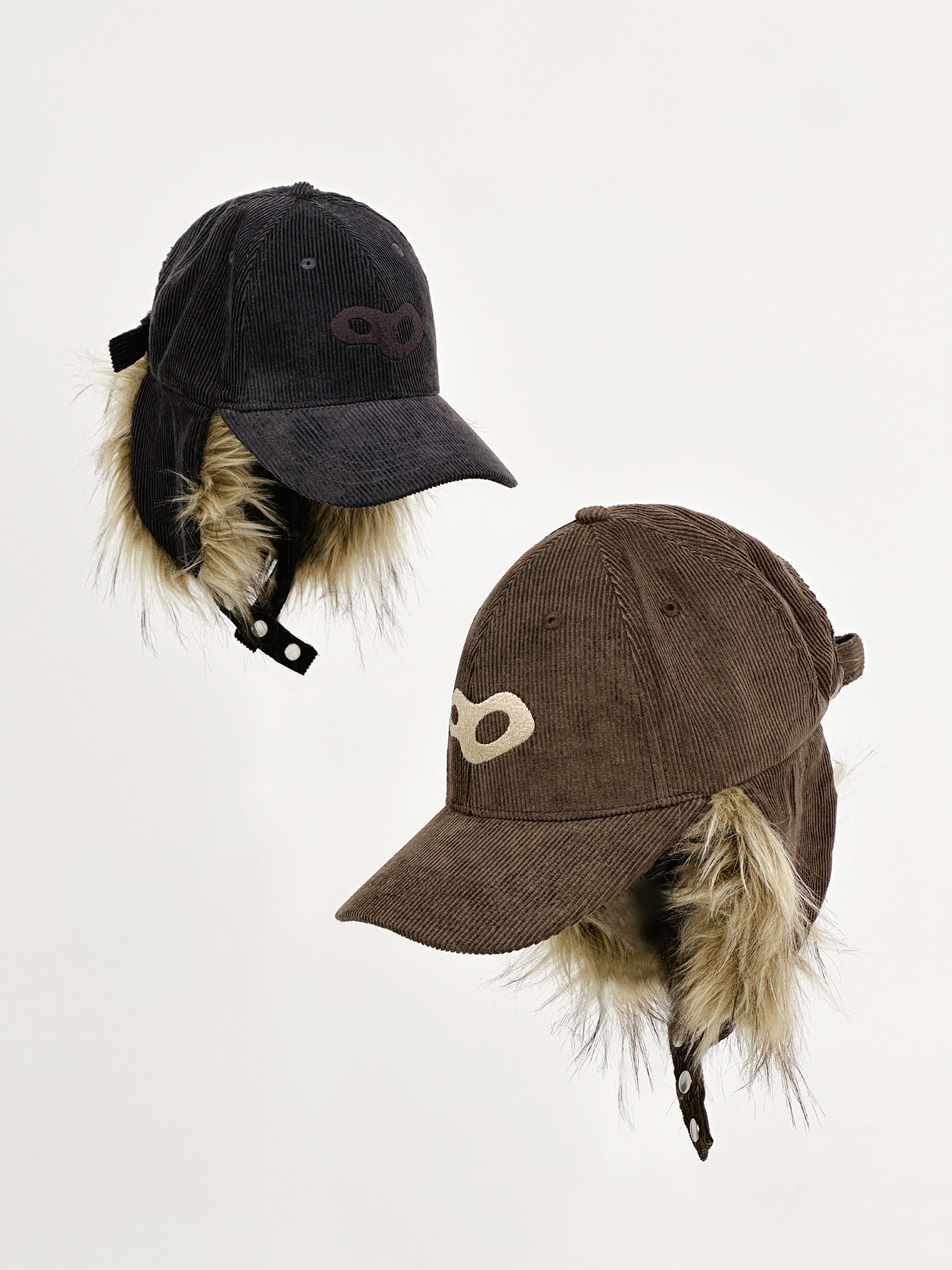 Faux Fur Earflap Corduroy Cap