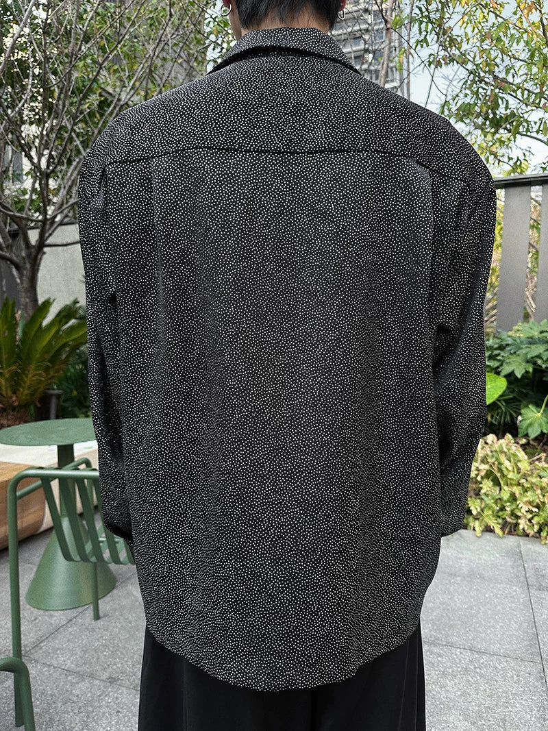 Starlit Static Shadow-Speck Satin Shirt