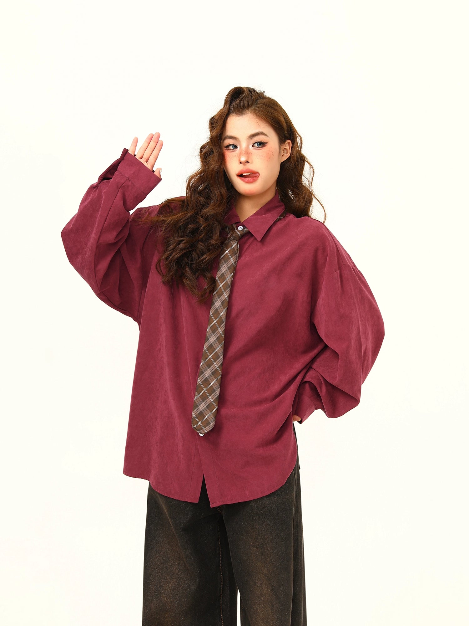 Oversized Shirt with Matching Tie
