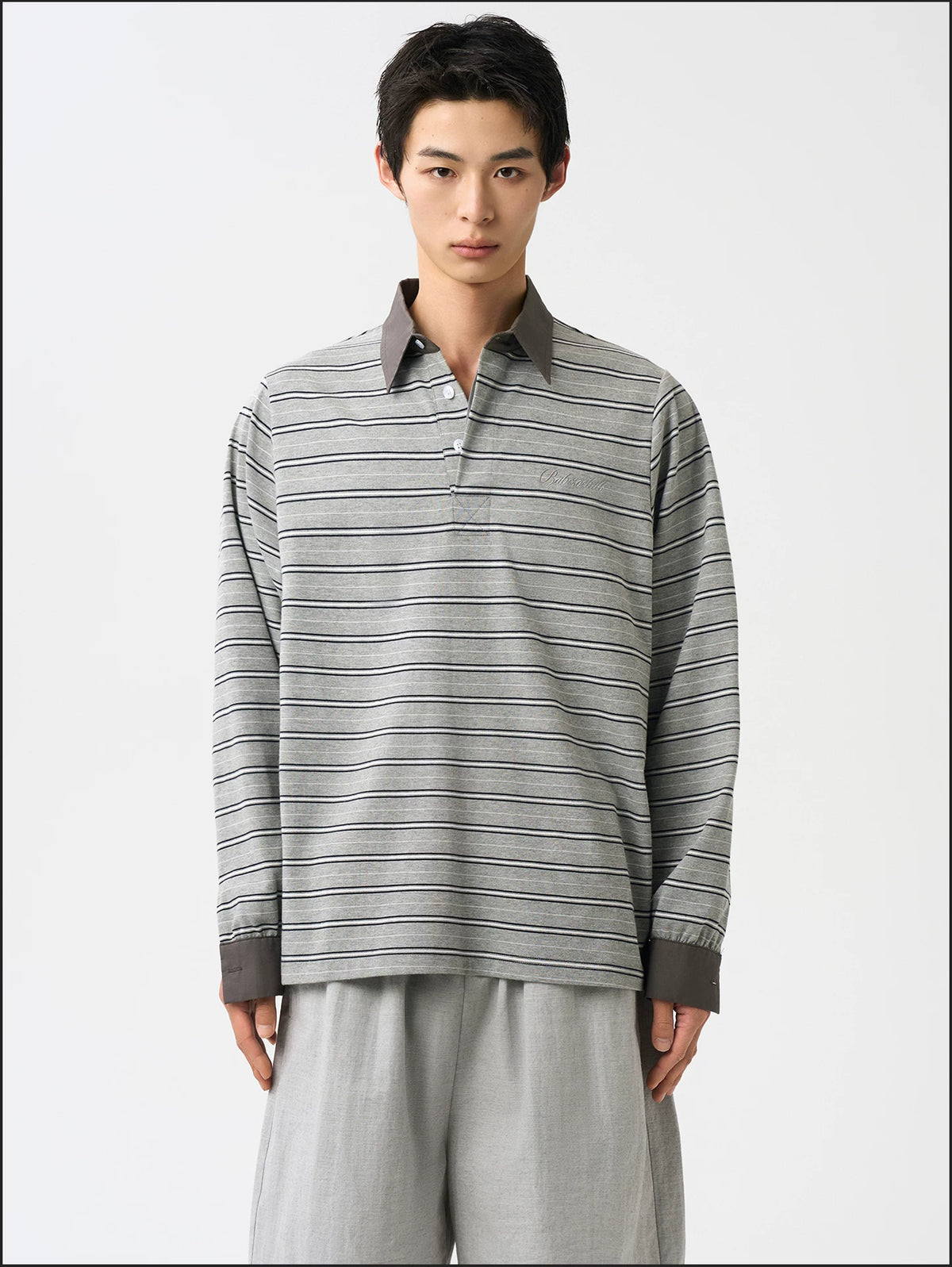 Ashbourne Striped Long-Sleeve Polo